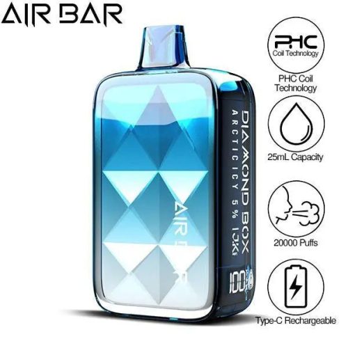 Best Deal Air Bar Diamond Box 20000 Puffs Rechargeable Vape 25ml -Arctic Icy