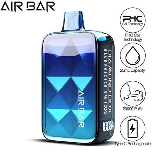 Best Deal Air Bar Diamond Box 20000 Puffs Rechargeable Vape 25ml - Blue Razz Ice