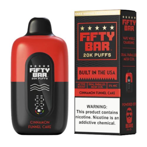 Fifty Bar 20000 Puffs Disposable Vape Cinnamon Funnel Cake