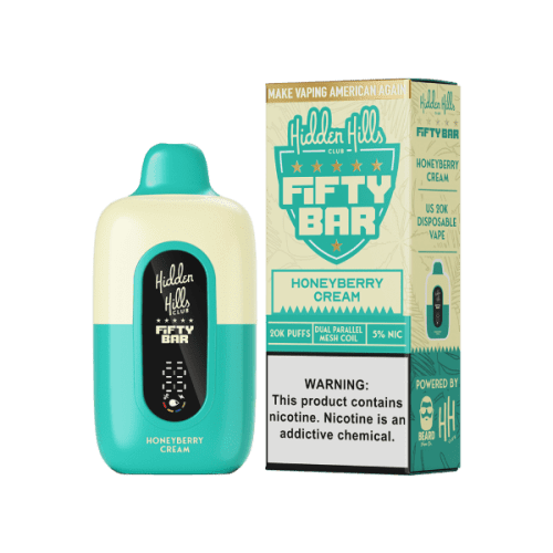 Best Deal Hidden Hills x Fifty Bar 20K Disposable Vape HoneyBerry Cream