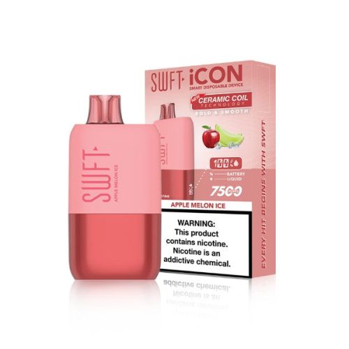 Best Deal SWFT Icon 7500 Puffs Ceramic 17mL Disposable Vape Apple Melon Ice