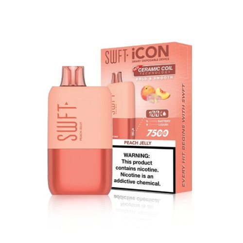 Best Deal SWFT Icon 7500 Puffs Ceramic 17mL Disposable Vape Peach Jelly