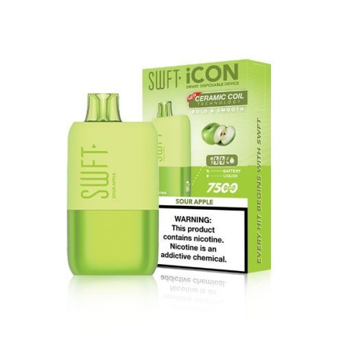 Best Deal SWFT Icon 7500 Puffs Ceramic 17mL Disposable Vape Sour Apple