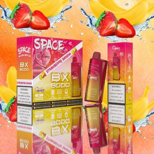 SpaceMax BX8000 Disposable Vape 15mL 8000 Puffs Best Flavor Strawberry Banana