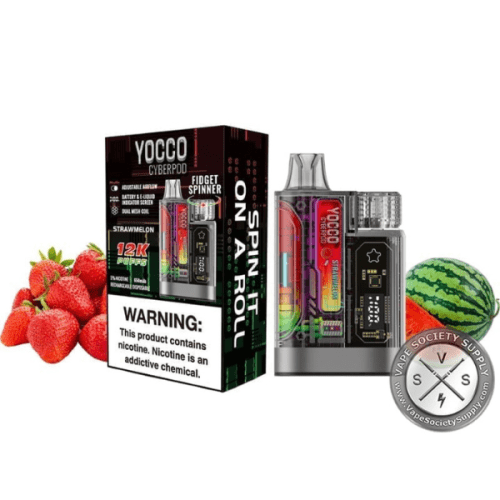 Best Deal Yocco CyberPod 12K Disposable Vape 5 Pack 20mL - StrawMelon