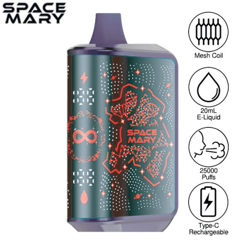 Best Deal Space Mary MA25000 Disposable Vape 20mL 5 Pack - Berry Twist