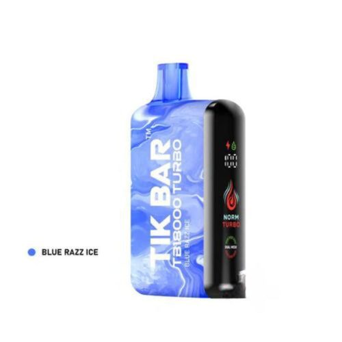 TIK BAR TB18000 Turbo Rechargeable Disposable Vape 18mL Best Flavor Blue Razz Ice