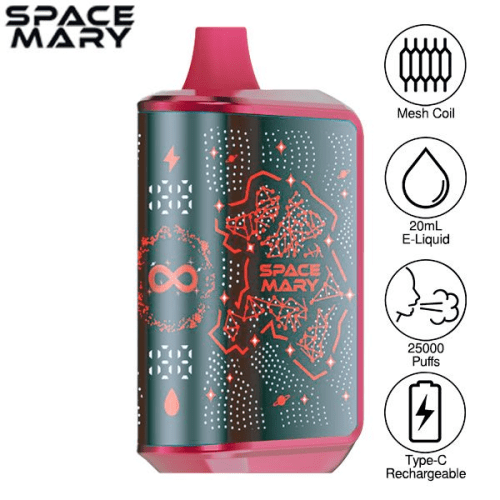 Best Deal Space Mary MA25000 Disposable Vape 20mL 5 Pack - Cherry Strazz