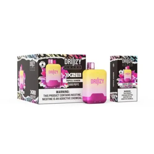 Best Deal DRIIIZY Smoke 15000 Puffs 5% Dual Tank Disposable Vape 30mL Tropical Rainbow