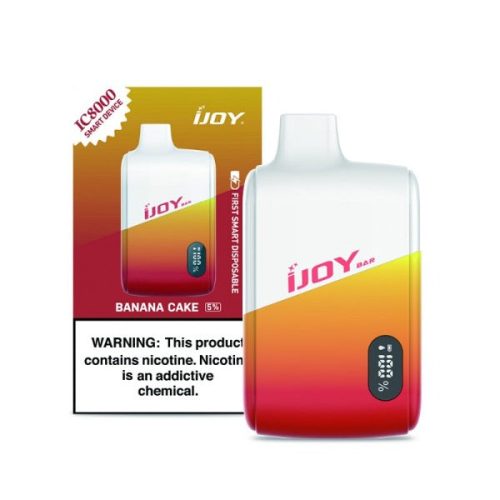 Best Deal iJoy Bar IC8000 8000 Puffs Rechargeable Disposable Vape 18mL Banana Cake