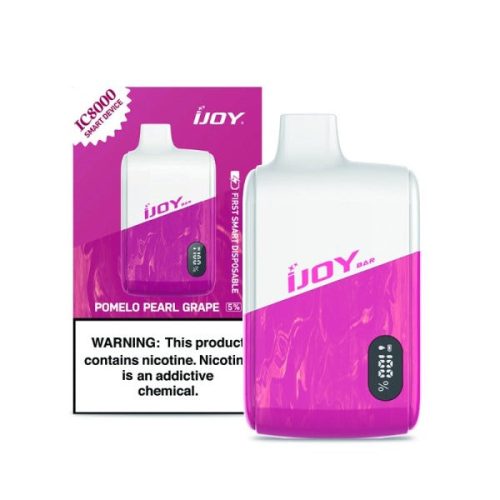 Best Deal iJoy Bar IC8000 8000 Puffs Rechargeable Disposable Vape 18mL Pomelo Pearl Grape