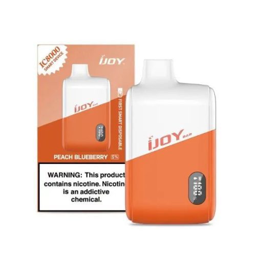 Best Deal iJoy Bar IC8000 8000 Puffs Rechargeable Disposable Vape 18mL Peach Bluberry