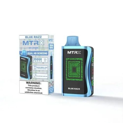 Best Deal MTRX MX 25000 Rechargeable Disposable Vape 20mL 5 Pack Blue Razz