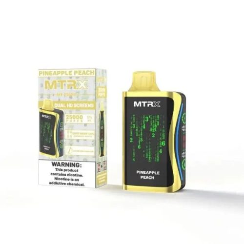 Best Deal MTRX MX 25000 Rechargeable Disposable Vape 20mL 5 Pack Pineapple Peach