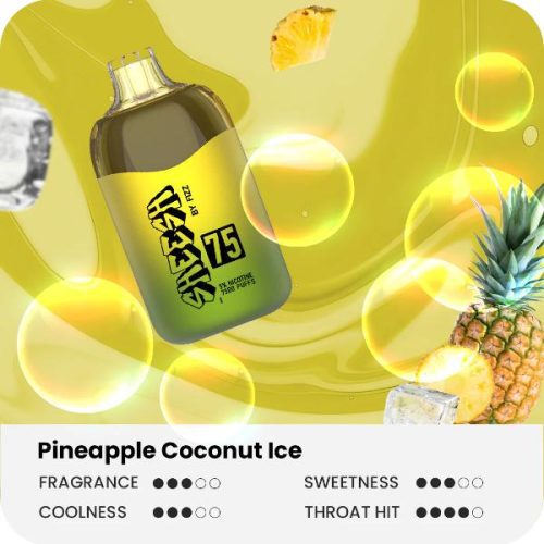 Sheesh75 by Fizz 7500 Puffs Disposable Vape 17mL Best Flavor Pineapple Coconut Ice