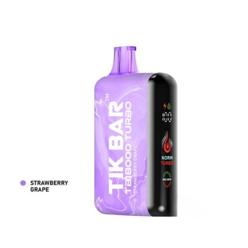 TIK BAR TB18000 Turbo Rechargeable Disposable Vape 18mL Best Flavor Strawberry Grape