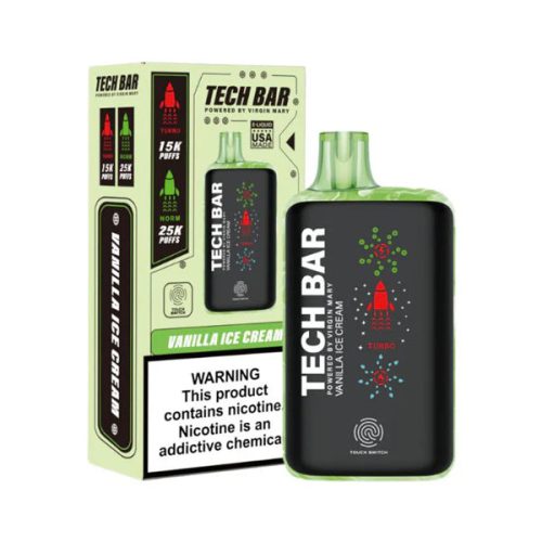 Best Deal Tech Bar 25000 Puffs Disposable Vape 25mL Vanilla Ice Cream