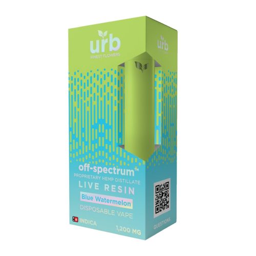 urb off spectrum live resin watermelon indica disposable vape device