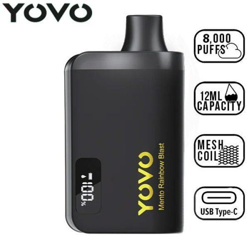 Yovo JB8000 Disposable Vape Best Flavor Mento Rainbow Blast